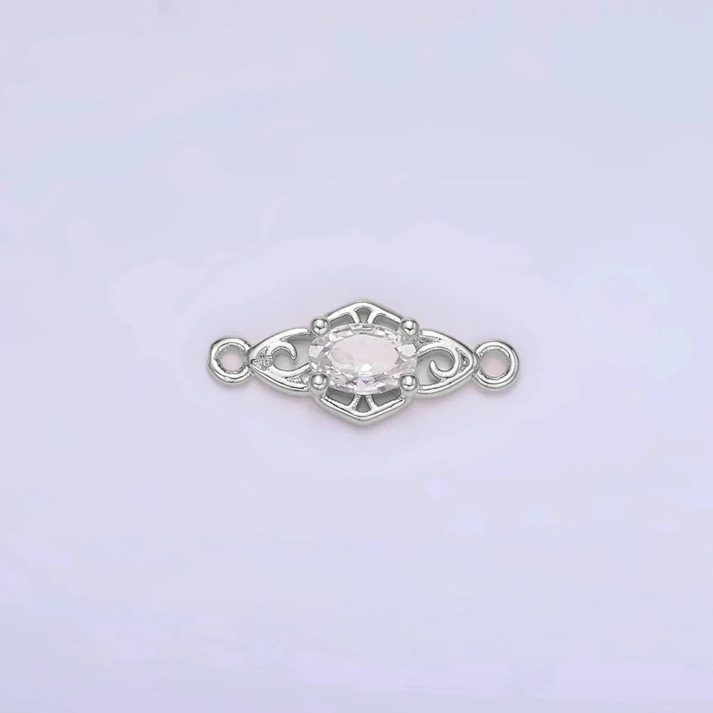 Clear, Pink, Purple CZ Artisan Geometric Connector | Connectors-00011 ~ Connectors-00013