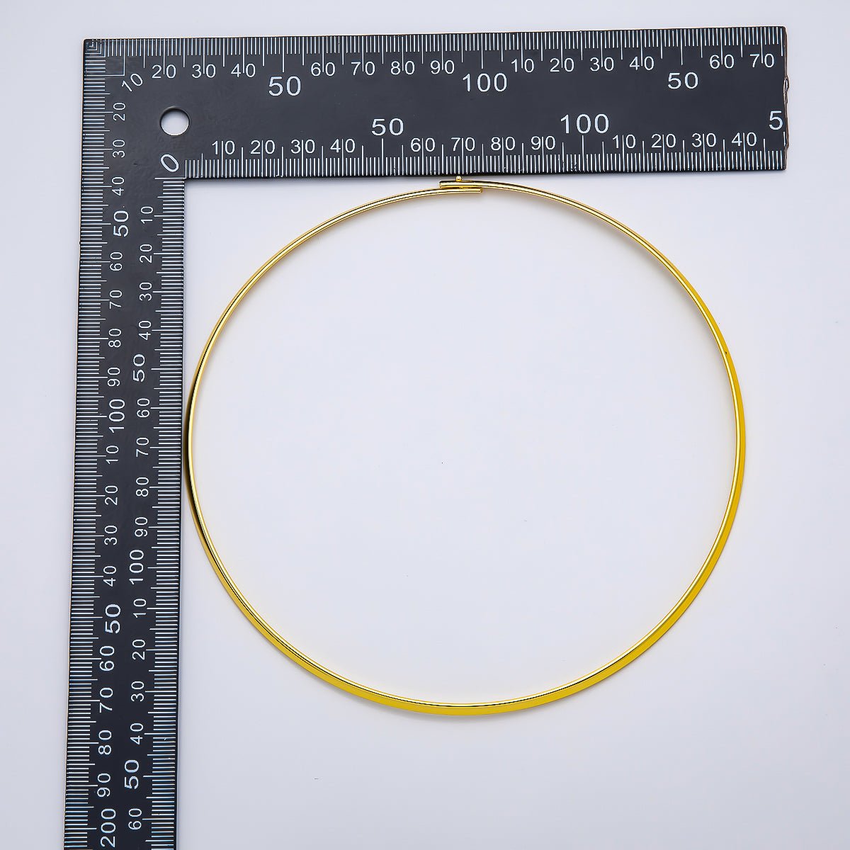 NEW 16K Gold Filled 3.3mm Flat-Edged Floating Collar Torque Necklace in Gold & Silver | WA-04675 WA-04676