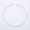 New version 16K Gold Filled 2mm Minimalist Torque Cuff Collar Necklace with open beaded ball | WA-04155