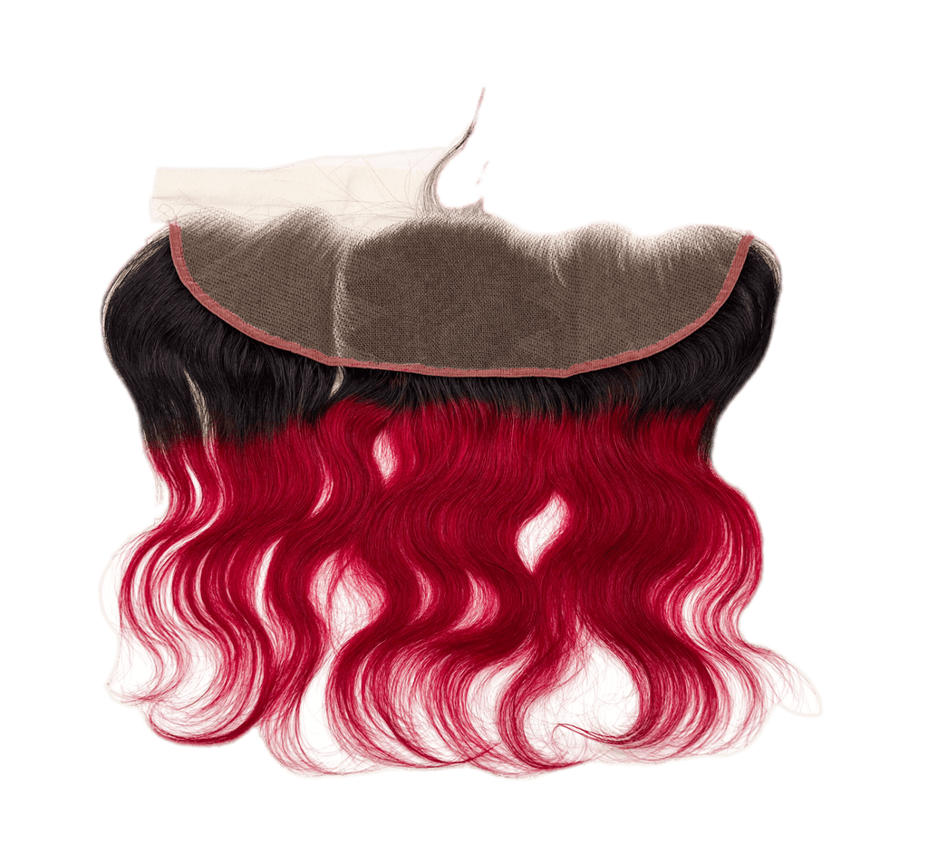 Rio Body Wave Human Hair Frontal Ear to Ear 13x4 Wine, 12 in