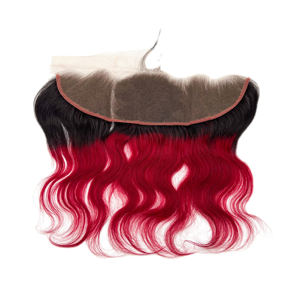 Rio Body Wave Human Hair Frontal Ear to Ear 13x4 Wine, 12 in