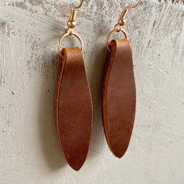 Genuine Leather Drop Earrings