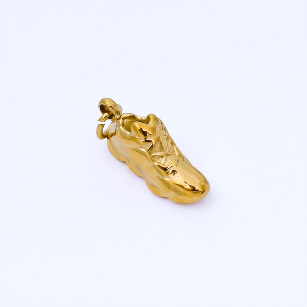 PVD Gold Stainless Steel 14.4mm Shoe Sneakers 3D Multidimensional Mini Charm | J545