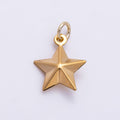 PVD Gold Stainless Steel 14.5mm Celestial Star 3D Multidimensional Charm | Charms-01433
