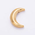 PVD Gold Stainless Steel 30mm Celestial Crescent Moon Slide Bead | Beads-00480