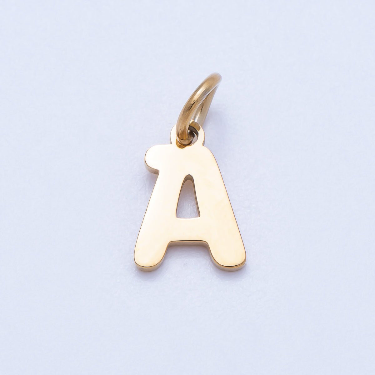 PVD Stainless Steel 10mm Plain Alphabet Letter Mini Charm A-Z | Charms-00667 ~ Charms-00692