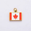 PVD Stainless Steel 13mm Rivalry Canada Flag Enamel Charm | Charms-00796