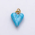 PVD Stainless Steel 16mm Blue, Pink, Purple, White Glitter Enamel Chubby Love Heart Charm | Charms-00777 ~ Charms-00780