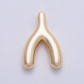 Stainless Steel PVD Gold 18mm Minimalist Lucky Wishbone Pendant in Gold & Silver | Charms-01582 Charms-01583