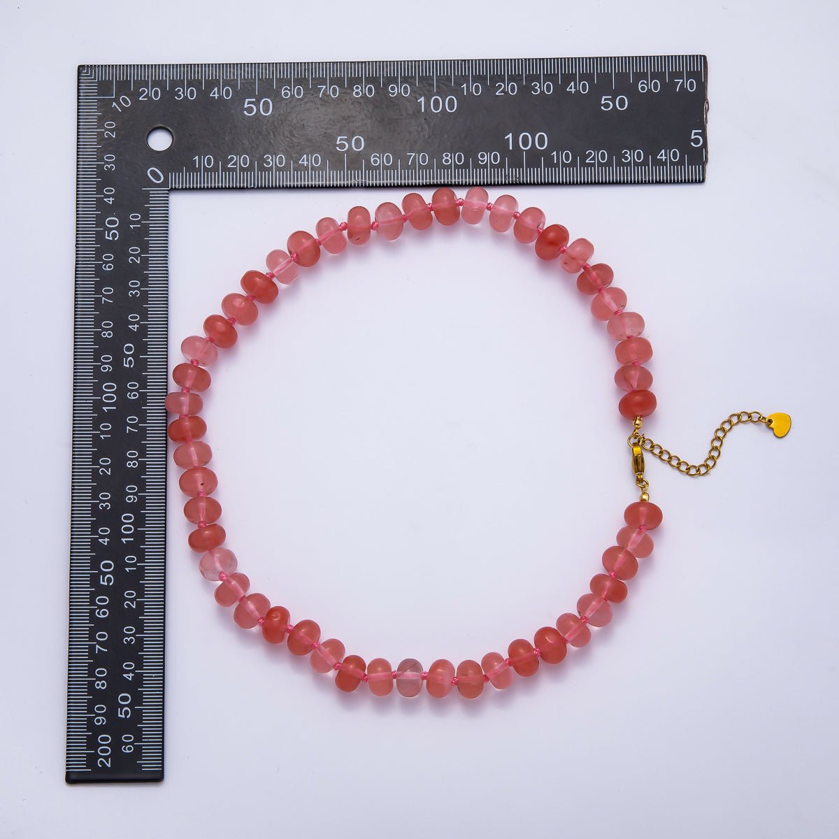PVD Stainless Steel Natural Gemstone Rondelle Bead 17 Inch Necklace w Extender | WA-04351 - WA-04362