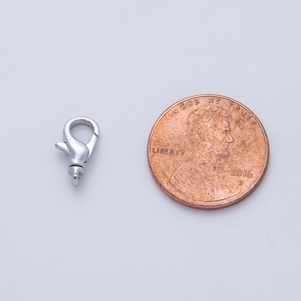 Rhodium Plated 11.7mm, 15.7mm, 17.8mm Minimalist Swivel Lobster Clasps Closure Finding | Z1617 - Z1619