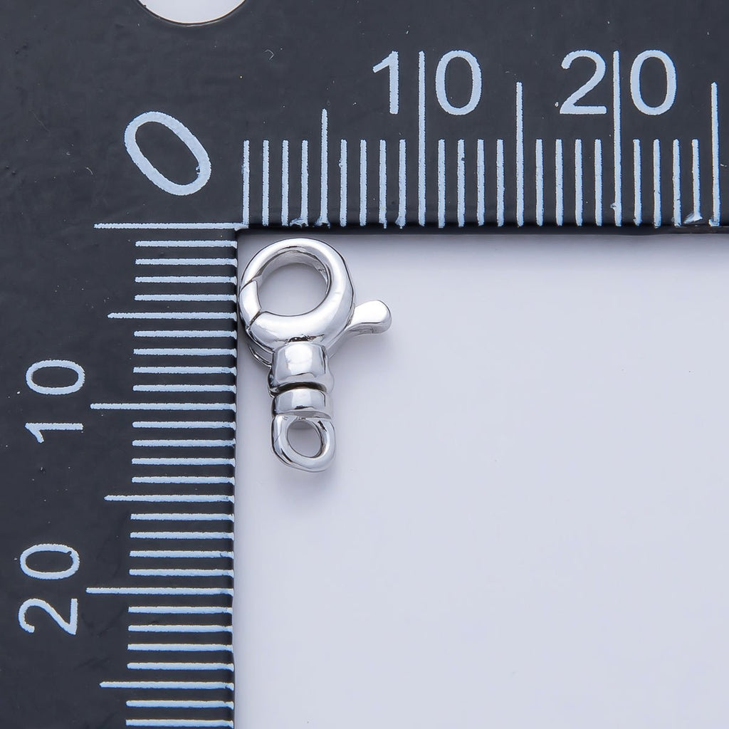 Rhodium Plated 12.5mm Swivel Lobster Claw Clasps Finding | Z1609