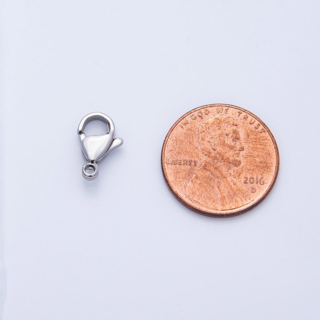 Rhodium Plated 12mm Lobster Claw Clasp Closure Findings | Findings-00058