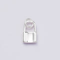 Rhodium Plated 12mm Minimalist Padlock Mini Charm | Charms-00449