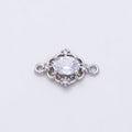 Rhodium Plated 17mm Clear, Pink, Purple CZ Artisan Connector | Connectors-00021 - Connectors-00023