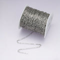Rhodium Plated 2.3mm Minimalist Paperclip Unfinished Chain by Yard | Roll-01861