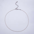 Rhodium Plated 2mm Bead Chain 14.5 Inches Necklace w. Extender | WA-4000