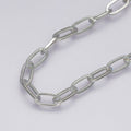 Rhodium Plated 4.6mm Minimalist Paperclip Unfinished Chain by Yard | Roll-01862