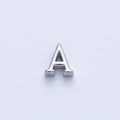 Rhodium Plated 8.5mm Minimalist Greek Initial Alphabet Letter Personalized Bead | AF248 - AF259