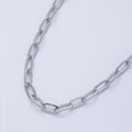 Rhodium Plated 9.5mm x 4.7mm Minimalist Paperclip Unfinished Chain by Yard | Roll-01846