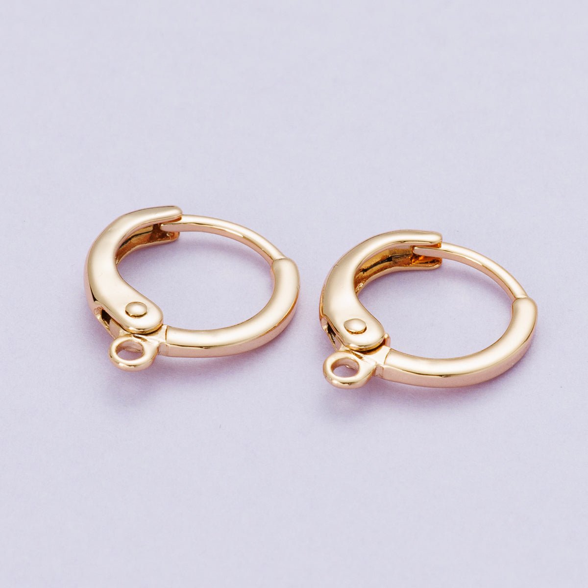 Rose Gold Filled 11.5mm Minimalist Open Loop Drop Huggie Earrings | Findings-00090