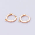 Rose Gold Filled 13.5mm Minimalist Open Loop Drop Huggie Earrings | Findings-00092