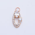Rose Gold Filled 16mm Clear, Pink Micro Paved CZ Open Oval Halo Charm | Charms-00368 ~ 00371