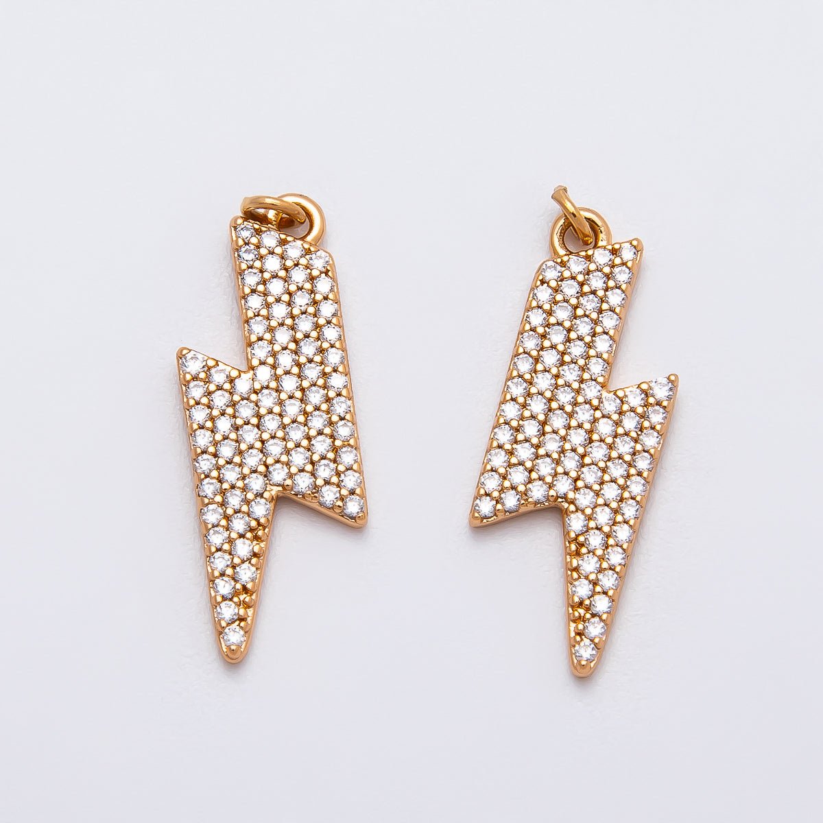 Rose Gold Filled 22mm Micro Paved CZ Lightning Bolt Charm | Charms-00388 Charms-00389