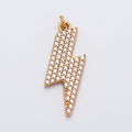 Rose Gold Filled 22mm Micro Paved CZ Lightning Bolt Charm | Charms-00388 Charms-00389