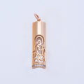 Rose Gold Filled 26mm Rose Flower Micro Paved CZ Filigree Bar Tube Charm | Charms-00394