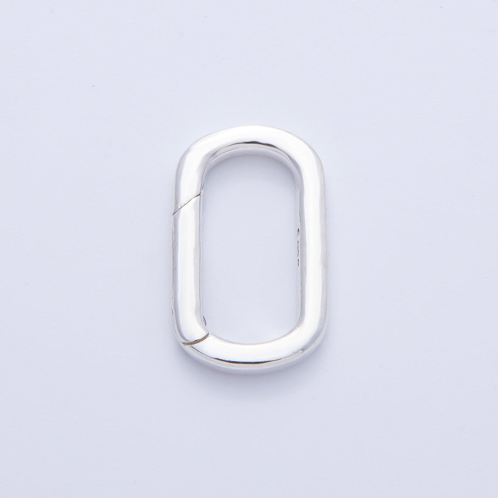 S925 Sterling Silver 21mm Push Gate Oblong Enhancer Findings | SL-510