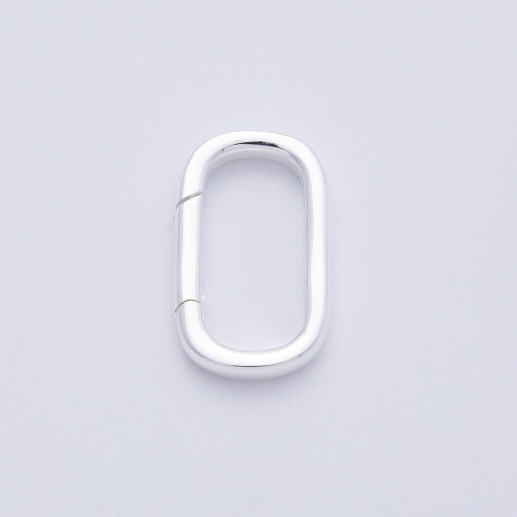 S925 Sterling Silver 22mm Push Gate Oblong Clasp Closure Findings | SL-707