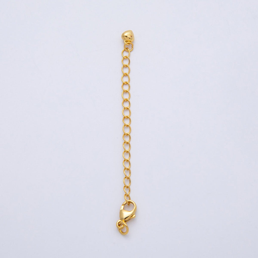 S925 Sterling Silver 2.5mm Minimalist Lobster Clasps 2.5 Inch Extender Heart Closure Findings | SL-00711