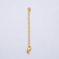 S925 Sterling Silver 2.5mm Minimalist Lobster Clasps 2.5 Inch Extender Heart Closure Findings | SL-00711