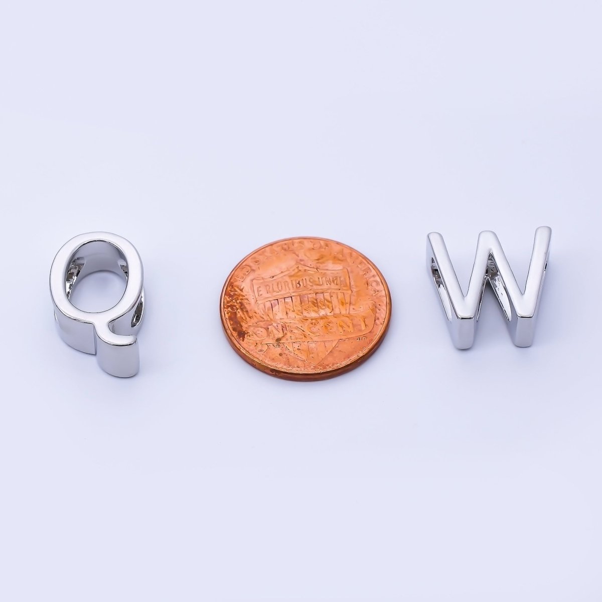 Silver 13mm Personalized Minimalist Initial Letter Alphabet Bead | AF144 - AF156