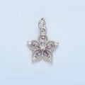 Silver 14mm Purple Marquise CZ Petal Flower Charm | Charms-00192