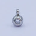 Silver Rhodium Plated 4mm Round Bead Slide Finding | Z1054