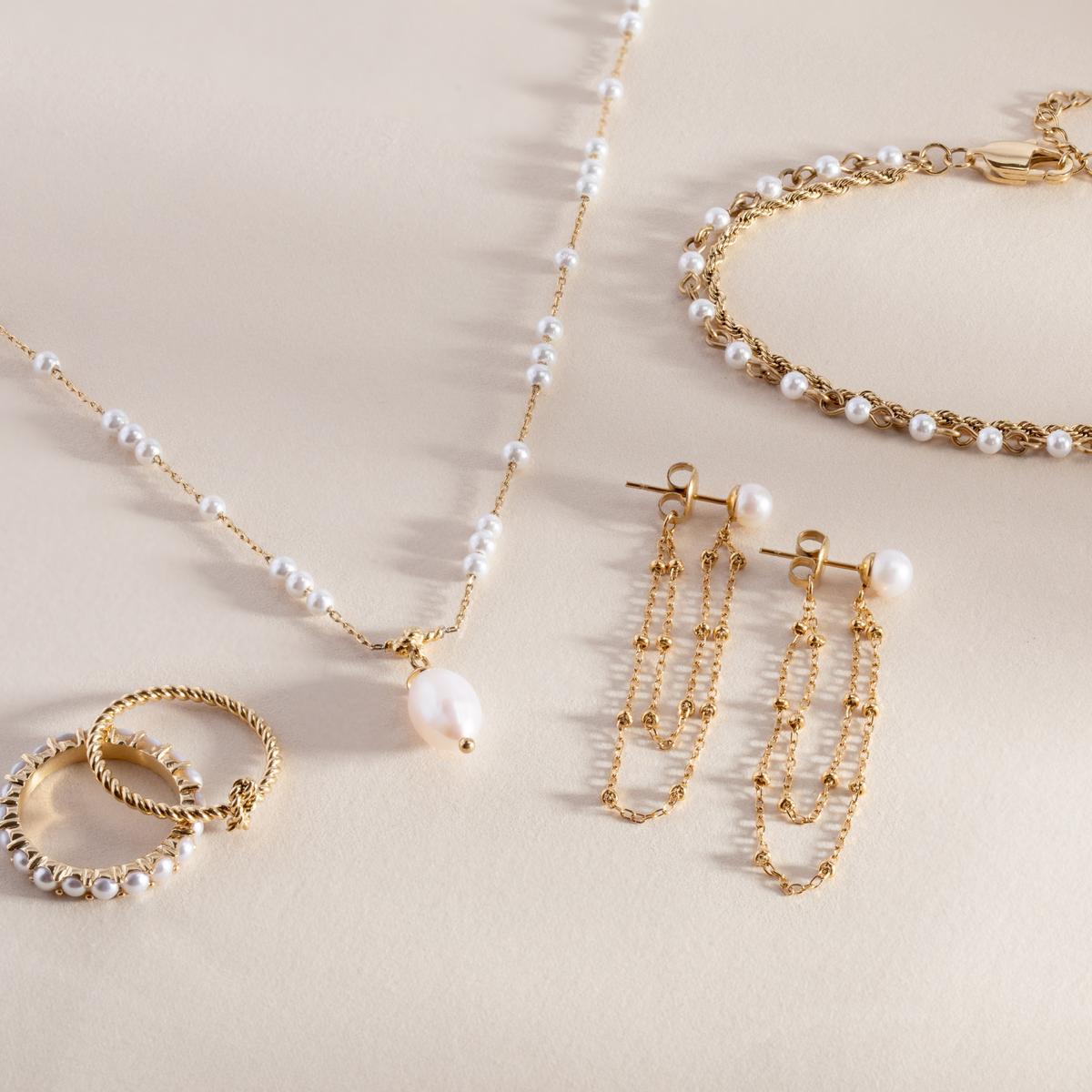 Freshwater Pearl Front-and-Back Earrings