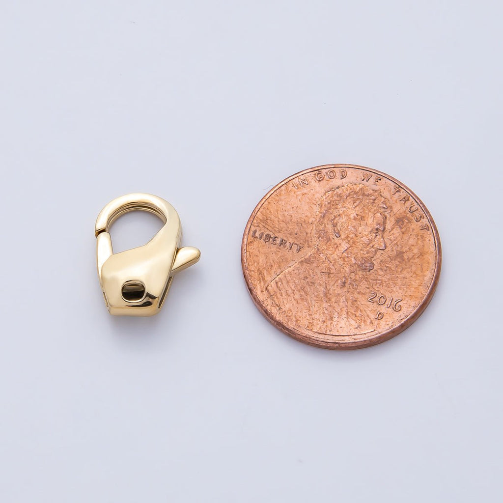 18K Gold PVD Stainless Steel10.5mm, 13mm Minimalist Lobster Claw Clasps Finding | Z1626 Z1627