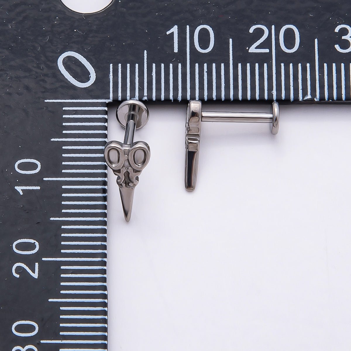 Titanium 10mm Hair Scissors Single Cartilage Piercing Flat Back Stud in Gold & Silver | BJ-00041 BJ-00042