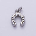 Stainless Steel 10mm Textured Horse Shoe Mini Charm | Charms-00515