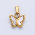 Stainless Steel 12mm Shell Pearl Butterfly Pendant | Charms-00416