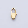 18K Gold PVD Stainless Steel 14.5mm Oblong Lobster Claw Clasps Closure Finding | Z1625
