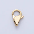 18K Gold PVD Stainless Steel 15.5mm Minimalist Rectangular Lobster Claw Closure Finding | Z1623