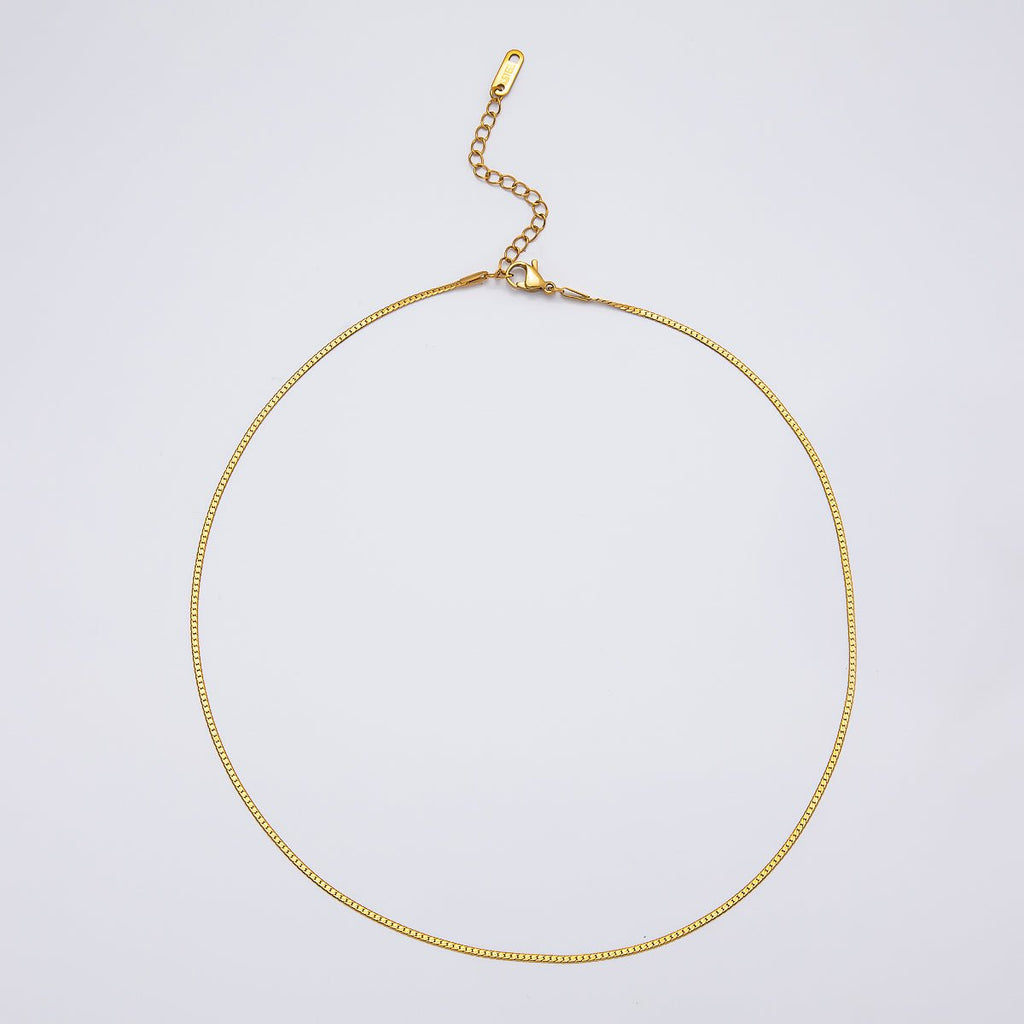 Stainless Steel 1.5mm Minimalist Curb Chain 17 Inch Necklace w. Extender | WA-04278