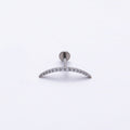 Titanium 17mm Micro Paved CZ Curved Single Cartilage Piercing Flat Back Stud | BJ-00031