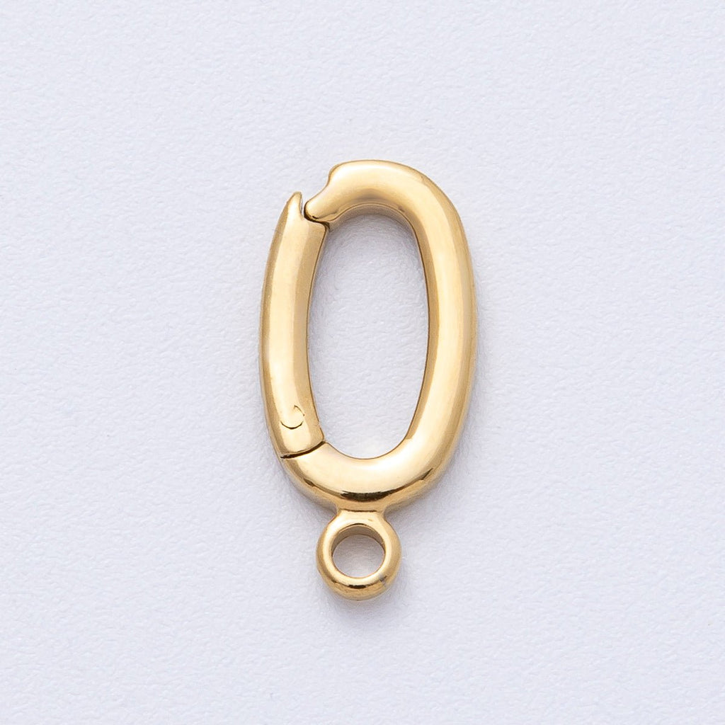 18K Gold PVD Stainless Steel 17mm Pull Gate Oval Bail Enhancer for Necklace Jewelry Finding | Z1659