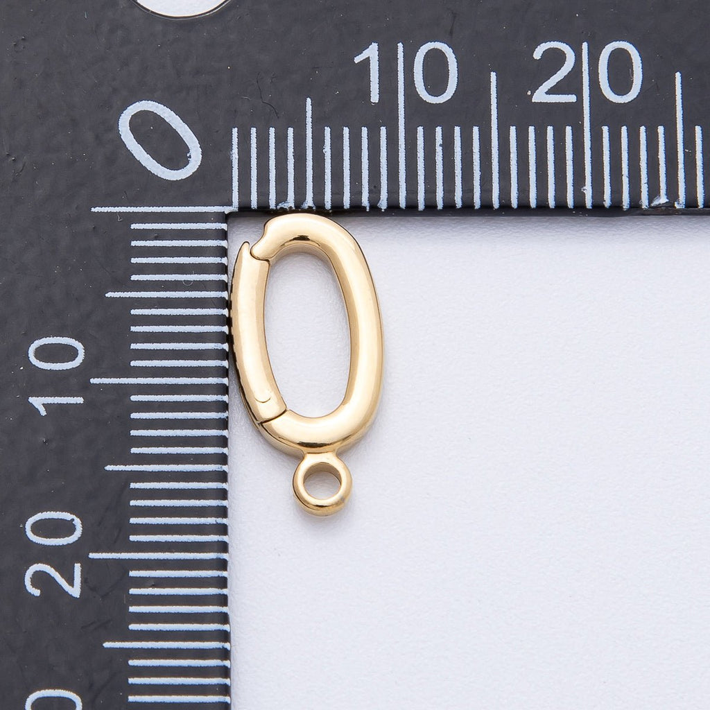 18K Gold PVD Stainless Steel 17mm Pull Gate Oval Bail Enhancer for Necklace Jewelry Finding | Z1659