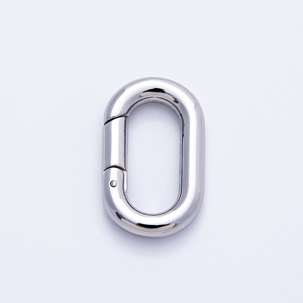Stainless Steel 23mm Minimalist Oblong Oval Push Gate Clasp Closure Finding | Findings-00077
