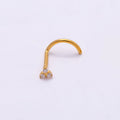 Titanium 2mm Clear CZ Flower Cartilage Nose Single Piercing Stud in Gold & Silver | BJ-00037 BJ-00038